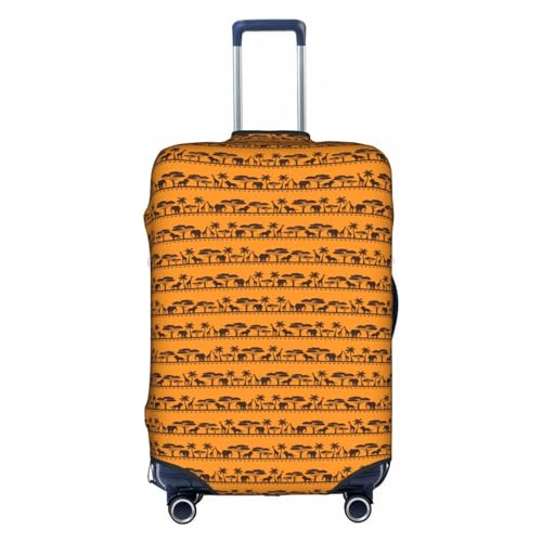 BREAUX Gepäckschutzhülle mit afrikanischem Tierdruck, Einheitsgröße, M, geeignet für Gepäck von 55,9 - 61 cm, afrikanische Tiere, M, Afrikanische Tiere, M von BREAUX