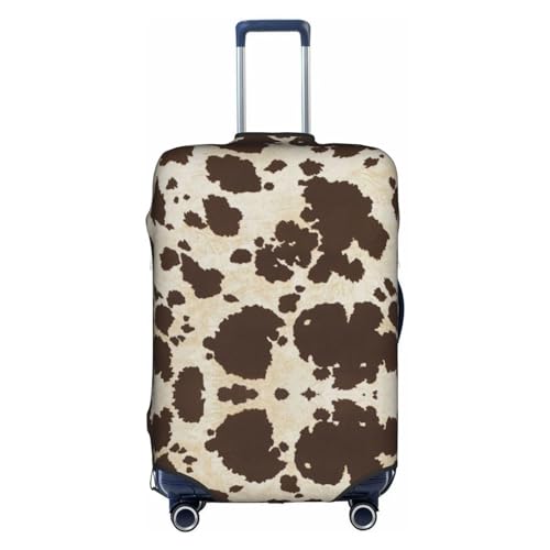 BREAUX Gepäckschutzhülle mit braunem Kuh-Punktendruck, Einheitsgröße, L, geeignet für Gepäck von 66-71 cm, braune Kuh-Punkte, L, Braune Kuh-Punkte, L von BREAUX