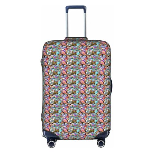 BREAUX Gepäckschutzhülle mit farbigem Blumendruck, Einheitsgröße, L, geeignet für Gepäck von 66-71 cm, farbige Blume, L, Farbige Blume, L von BREAUX