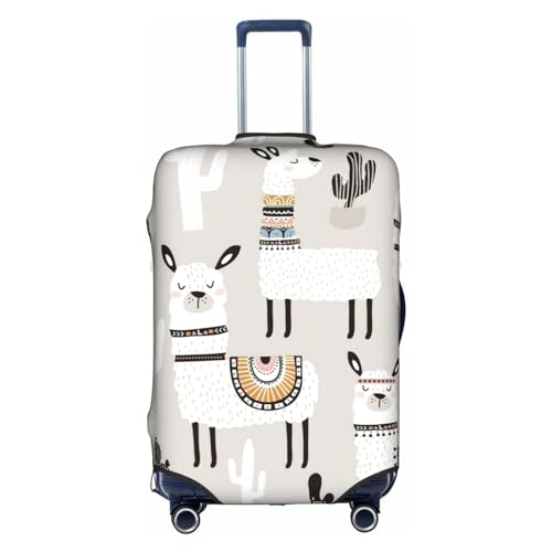 BREAUX Gepäckschutzhülle mit niedlicher Giraffe mit Farben, lustiger Aufdruck, Einheitsgröße, M, geeignet für Gepäck von 55,9 - 61 cm, niedliche Giraffe mit farbigen Sonnenbrillen, lustig, Größe M, von BREAUX