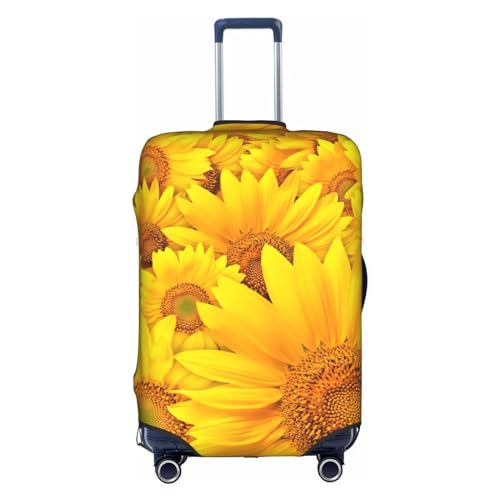 BREAUX Gepäckschutzhülle mit vielen Sonnenblumen-Aufdruck, Einheitsgröße, M, geeignet für Gepäck von 55-61 cm, viele Sonnenblumen, M, Viele Sonnenblumen, M von BREAUX