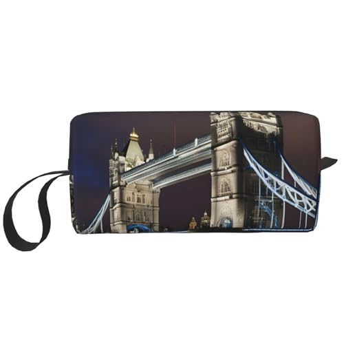 BREAUX Tower Bridge In London bedruckte tragbare Kosmetiktasche mit Reißverschluss, Reise-Kosmetiktasche, tägliche Aufbewahrungstasche, Tower Bridge in London1, Einheitsgröße, Tower Bridge in London1, von BREAUX
