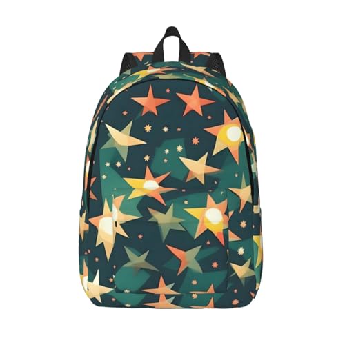 Beagle Dog Canvas Casual Lightweight Duffel Bag Fashion Duffel Bag Casual Daypack Unisex Travel Backpack, Atomic Stars Retro Pattern Print, S von BREAUX