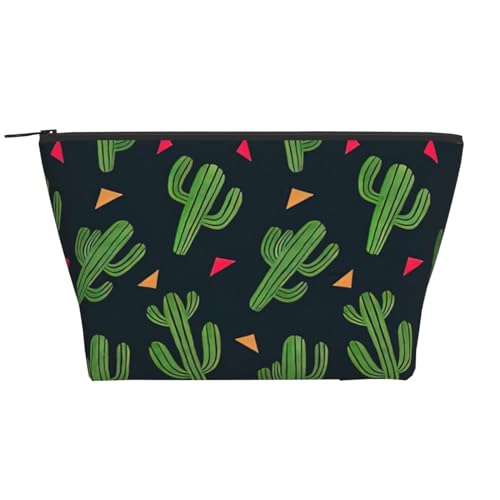 Make-up-Tasche mit Kaktus-Kunstdruck, Reißverschluss, tragbare Reisetasche, modische Make-up-Tasche, Kaktus-Kunst, Einheitsgröße, Kaktus Kunst, Einheitsgröße von BREAUX