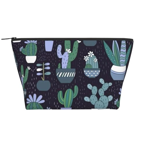 Make-up-Tasche mit Kaktus-Sukkulenten-Druck, Reißverschluss-Organizer-Tasche, Reise-Handtasche, modische Make-up-Tasche, Kaktus-Sukkulenten, Einheitsgröße, Kaktus Sukkulente Pflanze, Einheitsgröße von BREAUX