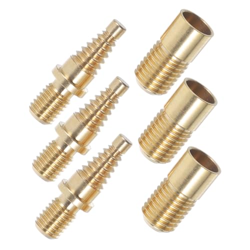 BRIGHTFUFU 3 Sätze Teiliges Set Pool Queue Schrauben Kupfer Tower Design für Stabile Verbindung Langlebig Kompatibel mit Verschiedenen Queues für Billard und Snooker Zubehör Reparaturen von BRIGHTFUFU