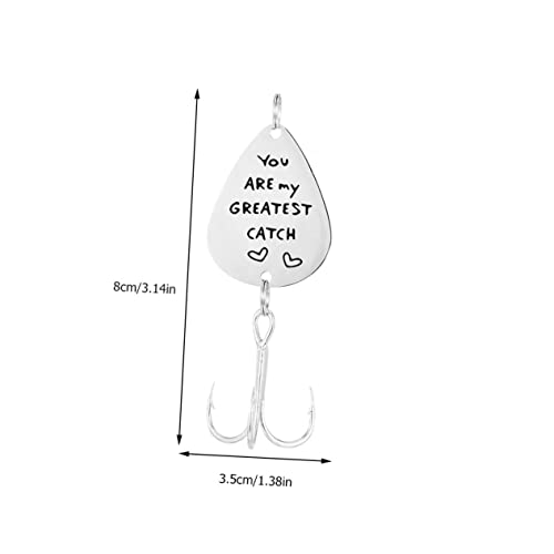 BRIGHTFUFU Angelhaken mit You Are My Greatest Catch Gravur Personalisiertes Vatertagsgeschenk für Angler Kreativer Fischköder Anhänger für Fischer zu Geburtstag und von BRIGHTFUFU