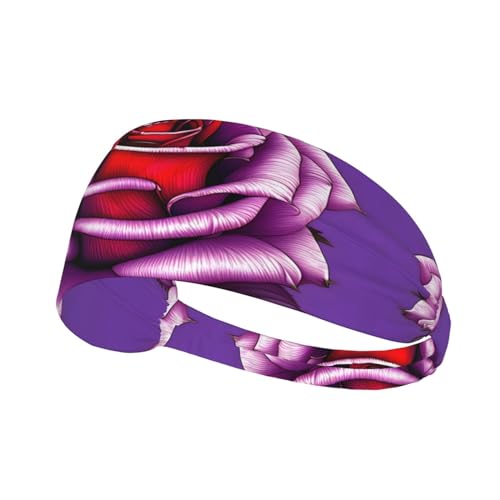 Elastisches Aldult-Stirnband für Damen und Herren, feuchtigkeitsableitend, athletisch, zum Laufen, Training, Fuchsia-Rosenbild von BROLEO