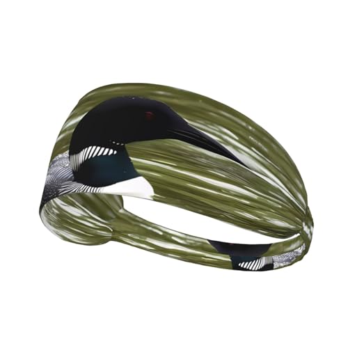 Elastisches Aldult Übungs-Stirnband für Damen und Herren, feuchtigkeitsableitend, athletisch, zum Laufen, Trainieren, Naturvogelbild von BROLEO