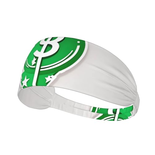Elastisches Aldult-Übungs-Stirnband für Damen und Herren, feuchtigkeitsableitend, athletisch, zum Laufen, Trainieren, grünes Haar-Symbolbild von BROLEO
