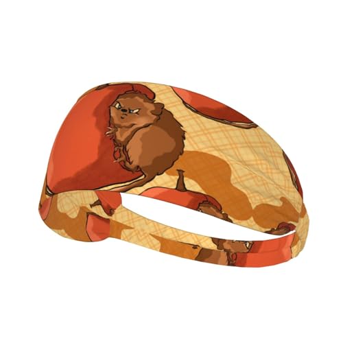 Elastisches Aldult Übungs-Stirnband für Damen und Herren, feuchtigkeitsableitend, athletisch, zum Laufen, Trainieren, niedliches kleines Hamsterbild von BROLEO
