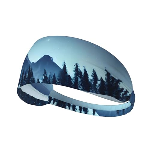 Elastisches Aldult-Übungs-Stirnband für Damen und Herren, feuchtigkeitsableitend, athletisch, zum Laufen, Trainieren im verschneiten Wald von BROLEO