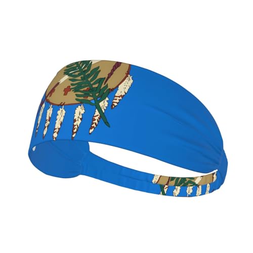 Elastisches Sport-Stirnband, BROLEO Oklahoma Staatsflagge, Druck, schnell trocknend, feuchtigkeitsableitend von BROLEO