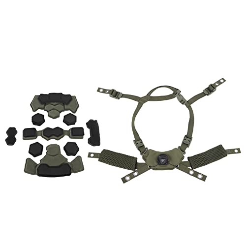 Helmfuttersystem, Einstellbare 24 Klettverschlüsse Helmziffersystem für Radfahren (Armee grüner Schwamm) von BROLEO