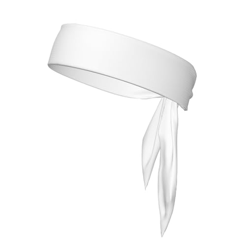 Sport-Kopfband, Schnürriemen für Damen und Herren, feuchtigkeitsableitend, athletisch, für Laufen, Fitnessstudio, Training, einfarbig, weißes Bild von BROLEO