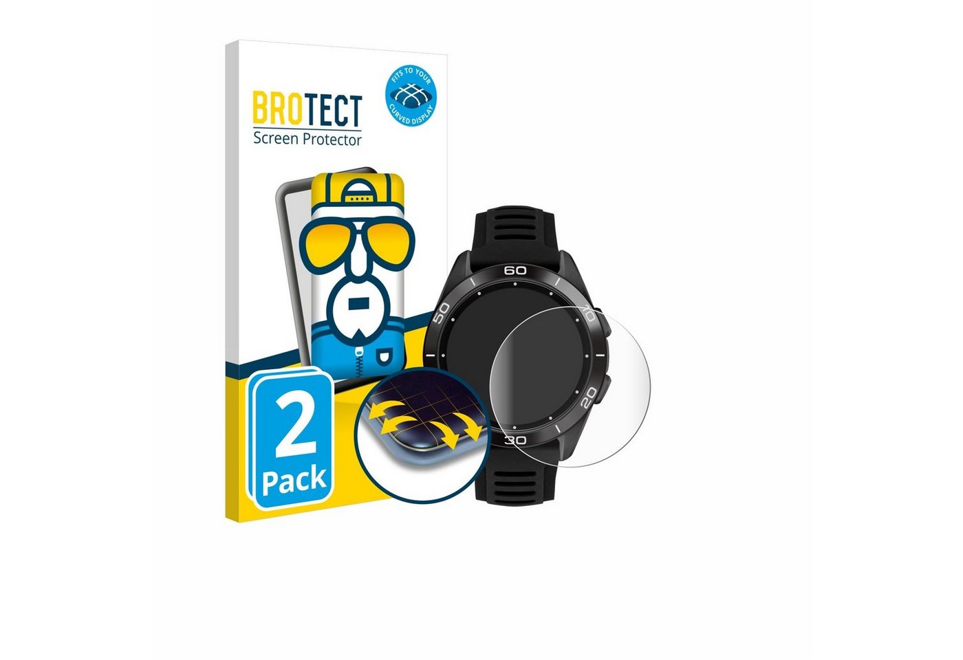 BROTECT Full-Screen Schutzfolie für Tissot T-Touch Connect Sport 2023, Displayschutzfolie, 2 Stück, 3D Curved klar von BROTECT