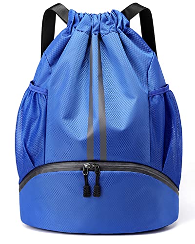 BROTOU Turnbeutel Fußballtasche Rucksack mit Kordelzug Verstellbar Tunnelzug Gymsack Wasserfest Sporttasche für Herren Damen Kinder Jugend von BROTOU
