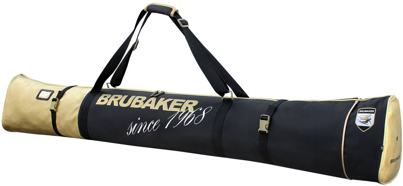 BRUBAKER Skitasche Carver Pro Ski Tasche St. Moritz Edition (Skibag für Skier und Skistöcke, 1-tlg., reißfest und schnittfest), gepolsterter Skisack mit Zipperverschluss von BRUBAKER