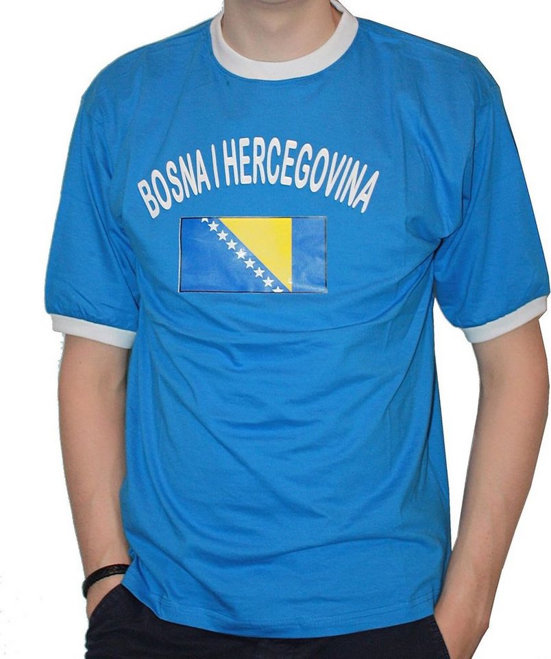 BRUBAKER T-Shirt Bosnien Herzegowina - Retro Unisex Fan Shirt für Herren und Damen (1-tlg) Trikot von BRUBAKER