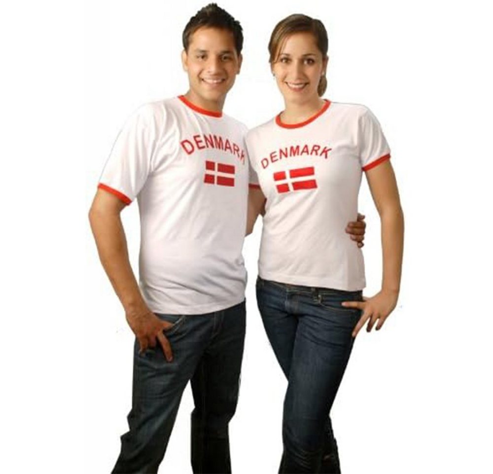 BRUBAKER T-Shirt Dänemark - Retro Unisex Fan Shirt für Herren und Damen (1-tlg) von BRUBAKER