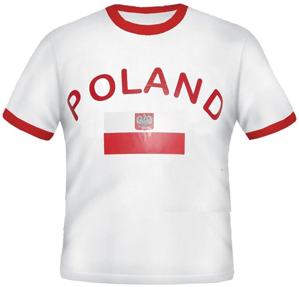 BRUBAKER T-Shirt Polen - Retro Unisex Fan Shirt für Herren und Damen (1-tlg) Poland Trikot von BRUBAKER