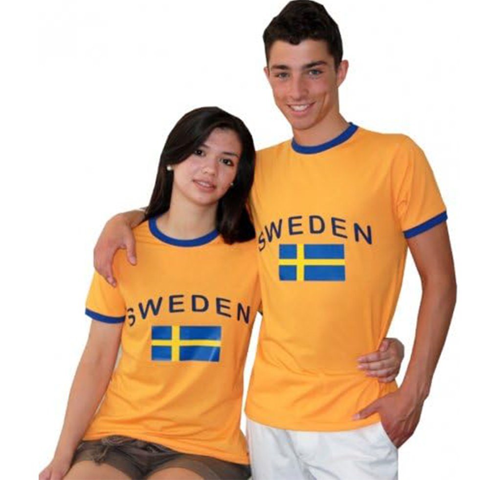 BRUBAKER T-Shirt Schweden - Retro Unisex Fan Shirt für Herren und Damen (1-tlg) von BRUBAKER
