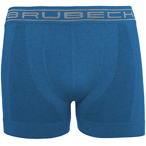 BRUBECK Herren Unterhosen Shorts | Atmungsaktiv | Unterhose für Männer | Boxer | Seamless | 80% Baumwolle | M, Indigo Blue | BX00501A von BRUBECK