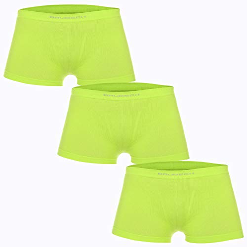 BRUBECK Jungen Unterhosen Retroshorts 3er Pack | grüne atmungsaktive Retropants | Unterwäsche nahtlos | Boys Underwear Seamless | Trunks | 81% Baumwolle | Gr. 104-110, Grün | BX10530 von BRUBECK