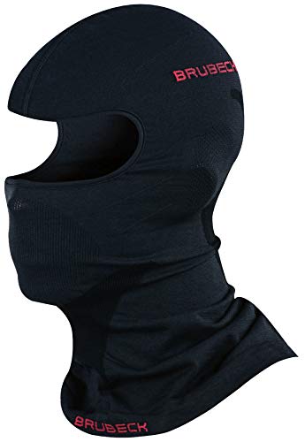 BRUBECK Sturmhaube Ski | Gesichtshaube | atmungsaktive Gesichtsmaske Skimaske | Balaclava Helm Radfahren | Windmaske Fahrrad | 41% Merino | Gr. L - XL | Schwarz | KM10370 | X-FACE von BRUBECK