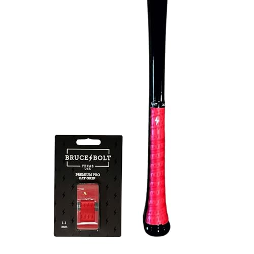 BRUCE BOLT Premium Pro Baseball- und Softball-Schlägergriff, 0,6 mm, Rot von BRUCE BOLT