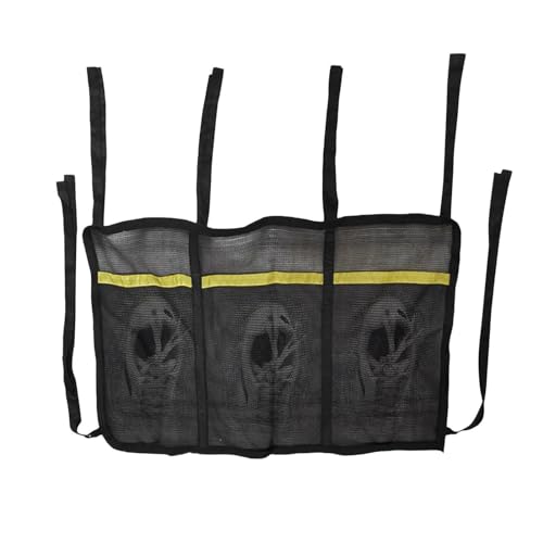 BSEID Trampolin-Zubehörtasche,Netztasche mit 3 Beuteln zur Trampolin-Aufbewahrung | Atmungsaktive Netztasche für Trampolinschuhe mit 6 Riemen, Aufbewahrung im Schwimmbad von BSEID