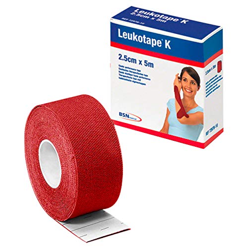 BSN Leukotape K, Klebeverband, Sport Tape, Tape Verband, 5 m x 2,5 cm, rot von BSN