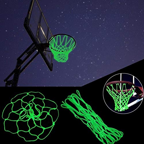 BSTCAR Basketballnetz, Grün, fluoreszierend, Basketballkorb, Standard-Maschennetz aus geflochtenem Nylon, selbstleuchtend von BSTCAR