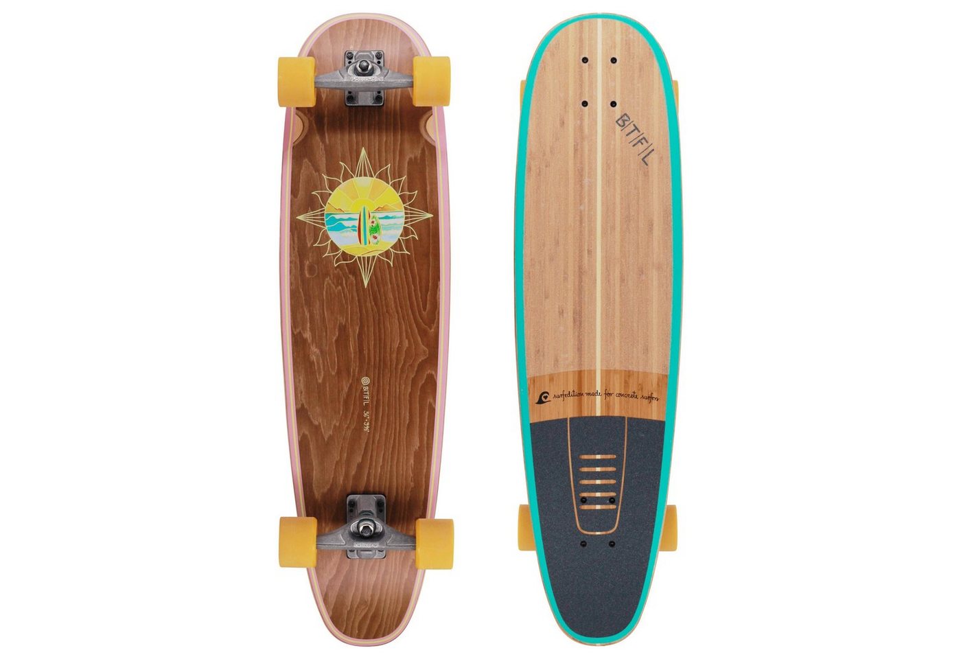 BTFL Skateboard SOL - Surfskate Cruiser komplett (1-St) von BTFL