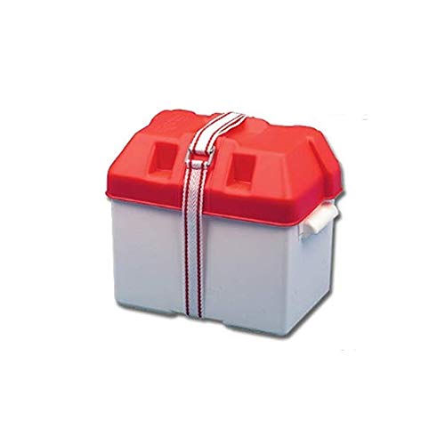 BTK Kleine Batteriebox aus ABS-Kunststoff für Boote bis 80 Ah 190 x 280 x 200 mit Gurt von BTK