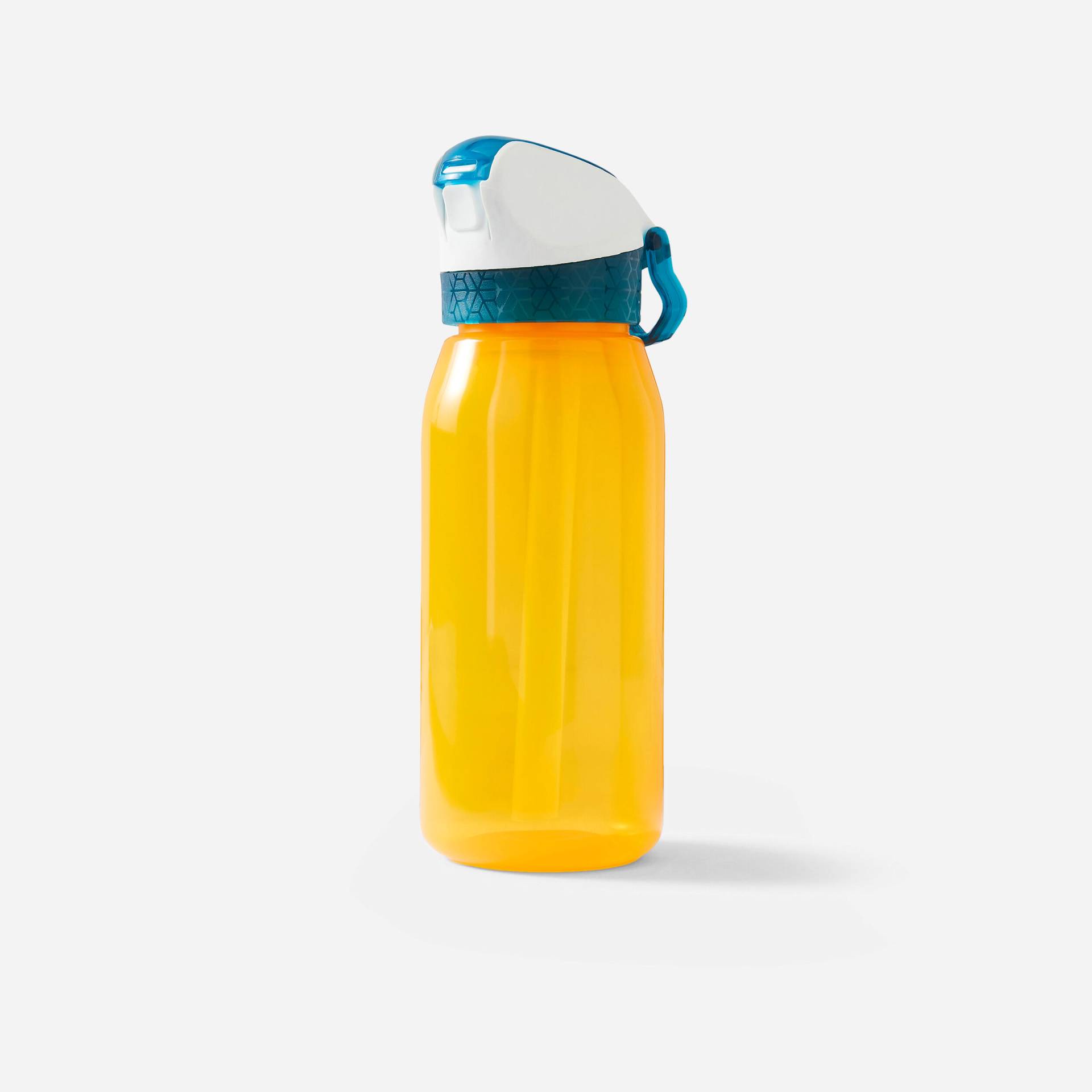 Fahrrad-Trinkflasche mit Trinkhalm Kinder 3-6 Jahre 350 ml gelb von BTWIN