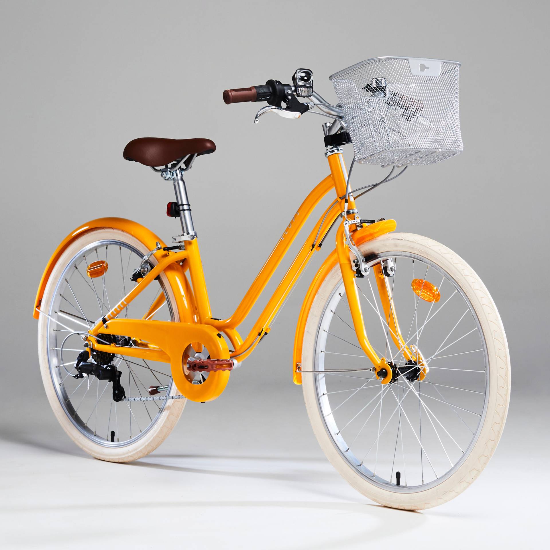 Kinderfahrrad City Bike 24 Zoll Elops 500 gelb von BTWIN
