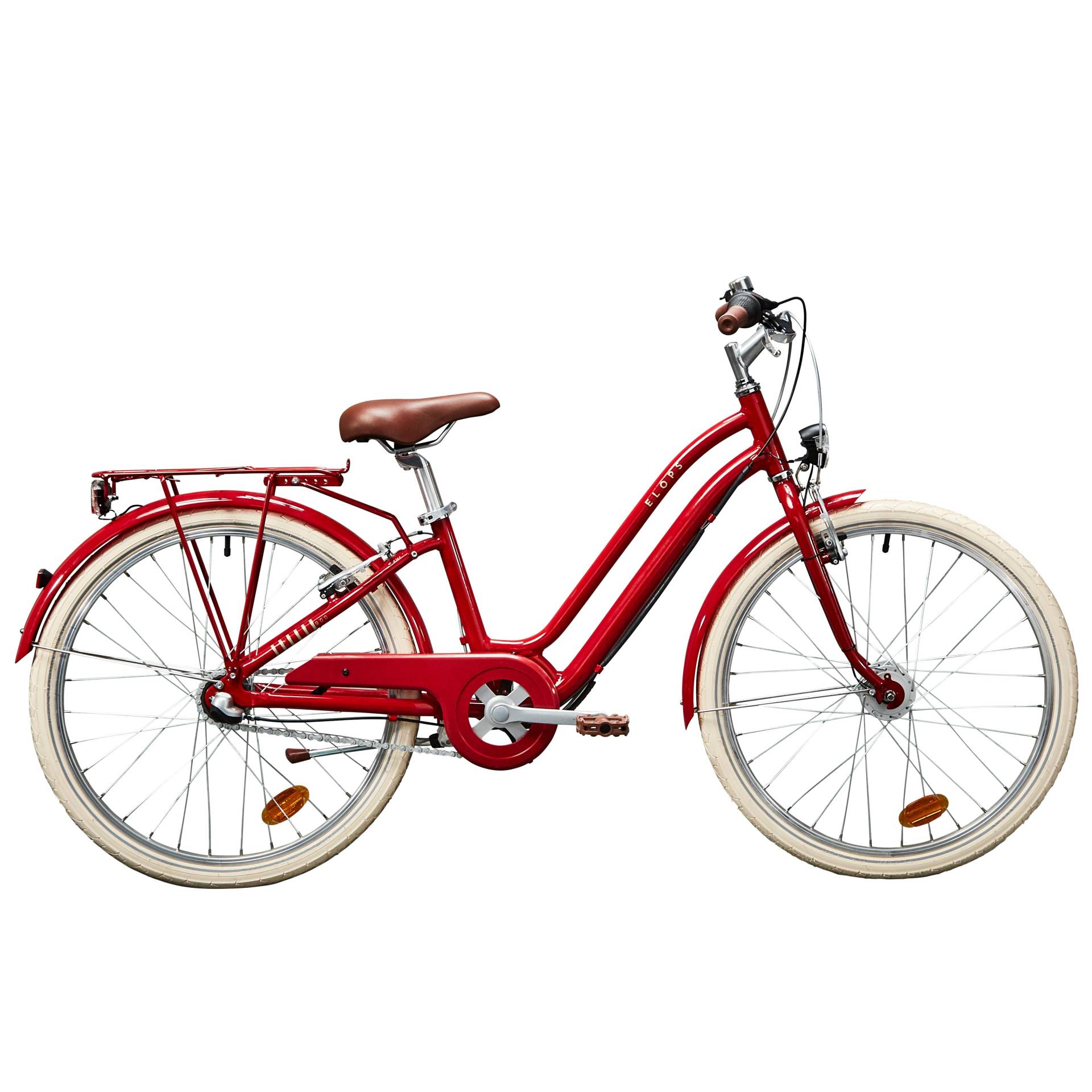 Kinderfahrrad City Bike 24 Zoll Elops 900 rot von BTWIN