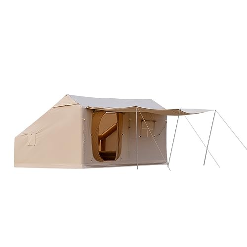 Campinghütte, aufblasbares Campingzelt, aufblasbares Zelt für den Außenbereich, geeignet für 5–8 Personen, integrierte Luftsäule, Wasserabweisende Baumwolle mit Weste von BTYDKL