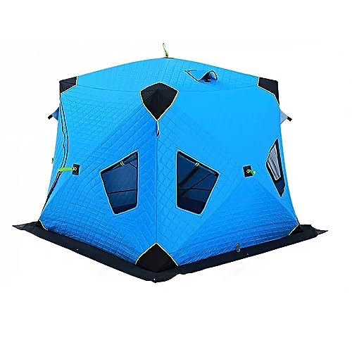 Warmes Zelt zum Angeln im Freien, Campingausrüstung, isoliertes Eisangelzelt, wärmereflektierendes Gewebe, fünflagige Isolierung mit Eisangelmatte (blau B) von BTYDKL