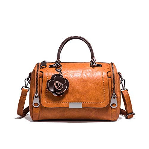BUKESIYI Damen Tasche Umhängetasche Handtasche Frauen Klein Schultertasche Weekender Lack PU Leder DE77277 Braun V1 von BUKESIYI
