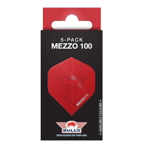 BULL'S Mezzo 100 Flights No.2 | Stilvolle Dartflights | 100 Mikron Stärke| No.2 Form für Präzision | Langlebig & Flexibel| Rot von BULL'S