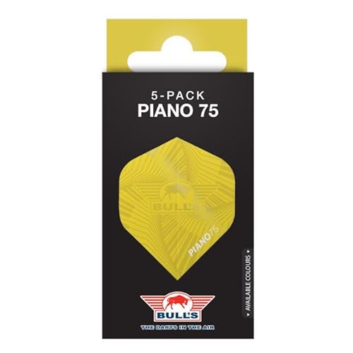 BULL'S Piano 75 Flights No.2 | Gelb Dartflights | 75 Mikron Stärke | No.2 Form für Präzision| Langlebig & Flexibel von BULL'S