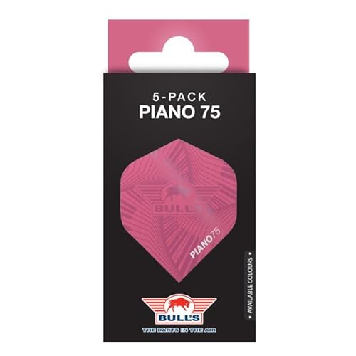 BULL'S Piano 75 Flights No.2 | Rosa Dartflights | 75 Mikron Stärke | No.2 Form für Präzision| Langlebig & Flexibel von BULL'S