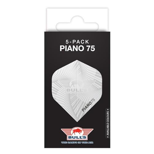 BULL'S Piano 75 Flights No.2 | Weiß Dartflights | 75 Mikron Stärke | No.2 Form für Präzision| Langlebig & Flexibel von BULL'S