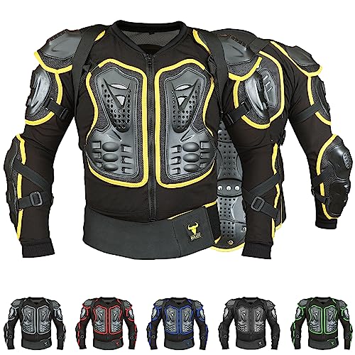 BULLDT Protektorenjacke 2in1 Titan Motorrad Motocross Skatebording Protektoren, 50/M, Gelb von BULLDT