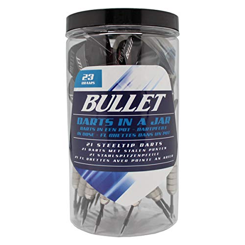 BULLET-Darts Professionelle Darts in a Jar - 21 Stück Steeldarts, 23g von BULLET-Darts
