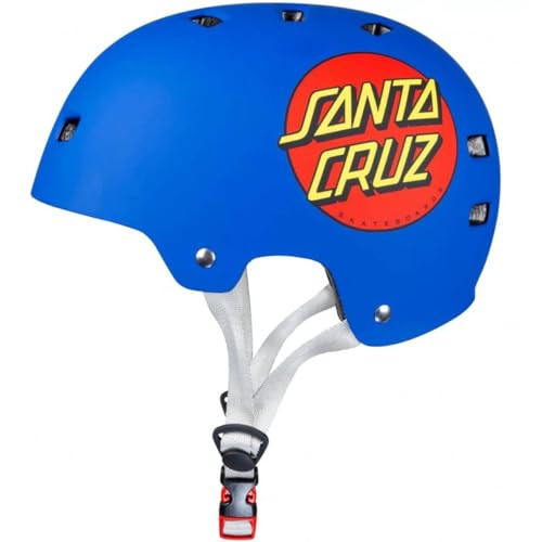 Bullet x Santa Cruz Classic Dot Skate/BMX Helmet Matt Blue Small/Medium (54-57cm) / Matt Blue von BULLET