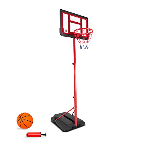 Basketballkorb auf Fuß, erweiterbar, Höhe verstellbar von 1,05 m bis 1,65 m, Ball und Pumpe inklusive von BUMBER