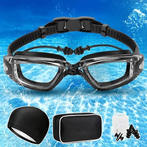 BUPEI High Definition Anti Fog Swimming Goggles For Men And Women, Professional Silicone Waterproof Swimming Goggles With Earplugs von BUPEI